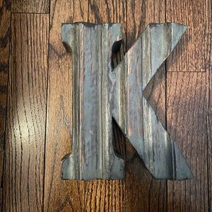 Cynthia Rowley Decor Wooden Distressed Letter “K” Accent Piece